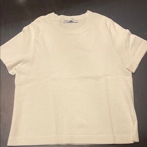 Zara White Knit Top